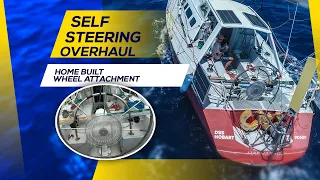 Wind Self steering and home built wheel adapter on Radford 14m sailing (Ep9)