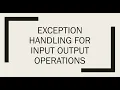 Exception Handling for operations in Java