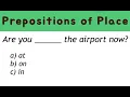 Prepositions of Place AT ON IN English Grammar Quiz