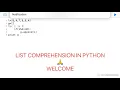 List comprehension in python tamil