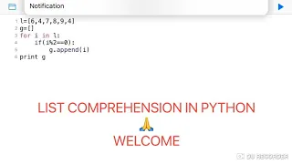 List comprehension in python tamil