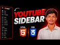 How to Build YouTube Sidebar Clone using HTML CSS Step-by-Step Tutorial