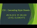 CSS Tutorial Inline level vs Block level Elements Block level Inline level