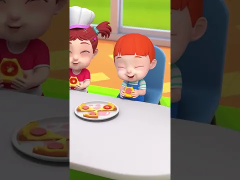 Share delicious pizza equally with all pals! #food #nurseryrhymes #kidssongs #shorts