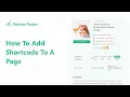 How To Add Shortcodes To A Page Delicious Recipes