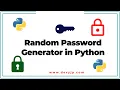 how to generate random password in python python projects in telugu
