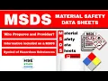 What is MSDS in hindi MSDS Material Safety Data Sheet Safety Data Sheet HSE STUDY GUIDE