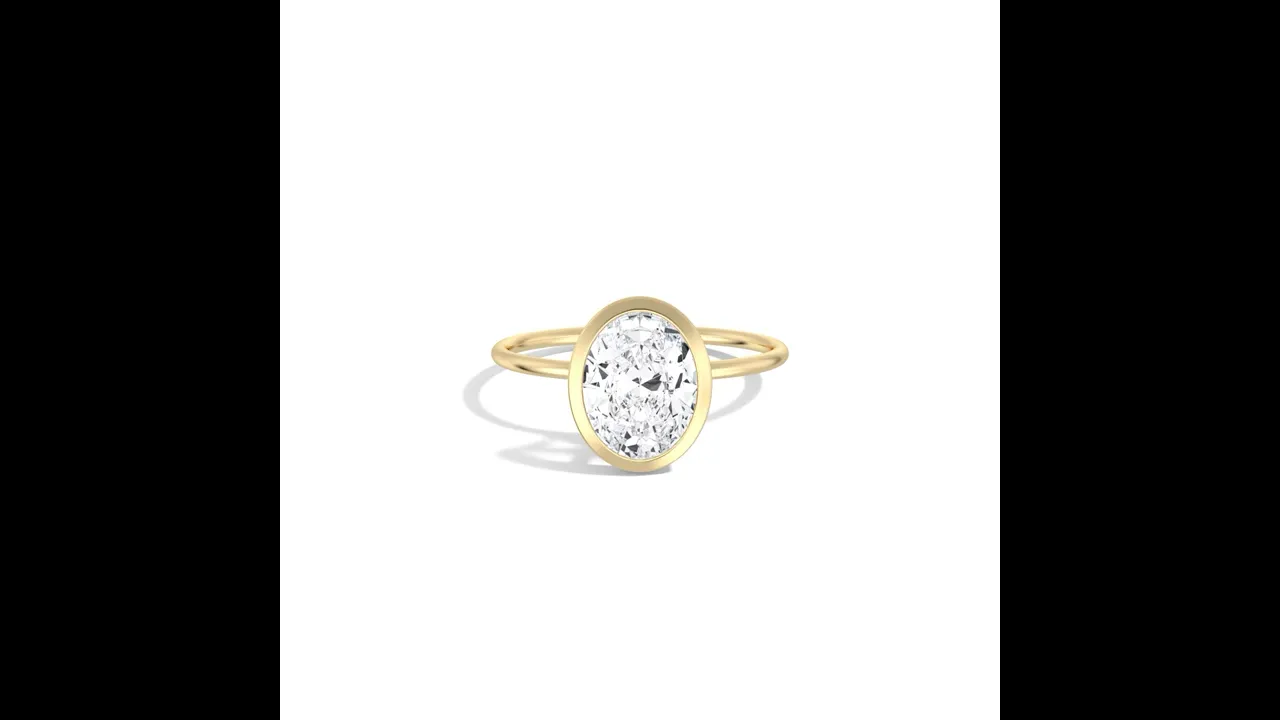 Sophia丨2CT Oval Cut Lab-Grown Diamond Bezel Engagement Ring in 14K Gold/Platinum