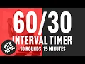 Free 15-Minute HIIT Interval Timer with Music 10 High-Intensity Rounds 10 Rest Periods