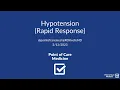 Hypotension Rapid Response - Workup Differential Management