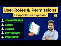WordPress User Roles and Permission Management Explained in Quick Easy Way WordPress Tutorial 15