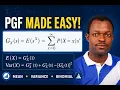 Discrete Probability Generating Functions PGF Mean Variance Geometric Binomial Distribution