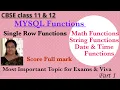 MySQL single row functions Math Numeric Functions important topic for viva cbse class 12 part 1