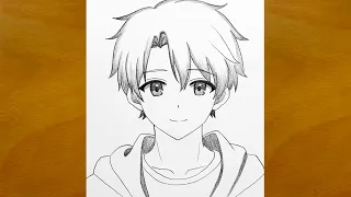 how to draw an anime boy step by step easy anime drawing pencil sketch art
