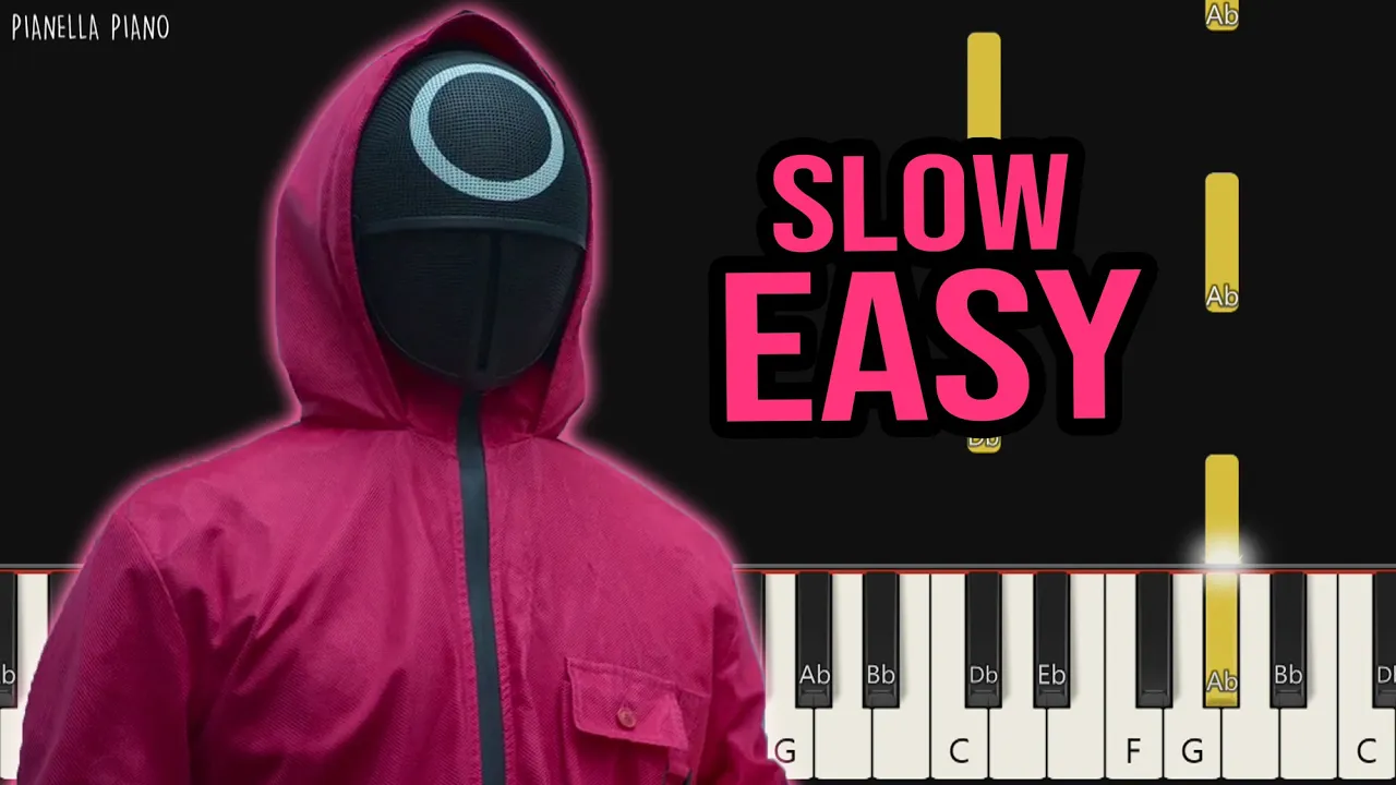 Squid Game - Pink Soldiers | SLOW EASY Piano Tutorial by Pianella Piano