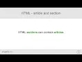 HTML - sections can contain articles