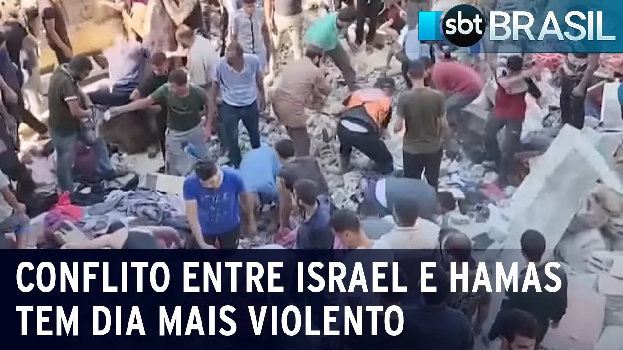 Ataque contra hospital em Gaza mata centenas de civis | SBT Brasil (17/10/23)