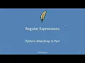 perl lecture11 pattern matching and regular expression with examples