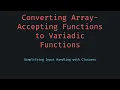 Change Function to Variadic