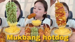 Mukbang hotdog các loại cùng xốt phô mai siu đẫm| Pít Ham Ăn