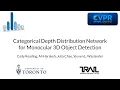 Categorical Depth Distribution Network for Monocular 3D Object Detection