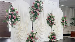 DIY Draped Floral Arch Backdrop Step-by-Step Tutorial