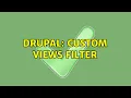 Drupal Custom views filter