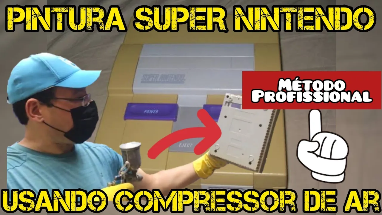PINTURA COMPLETA DE SUPER NINTENDO NO COMPRESSOR DE AR!!!