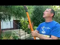 Using Fiskars 14 ft extendable tree trimming saw