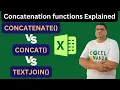 CONCATENATE vs CONCAT vs TEXTJOIN formula in Excel Understand the difference