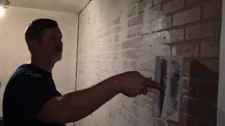 Installing faux brick wall paneling in laundry room How to German smear faux brick How to diy