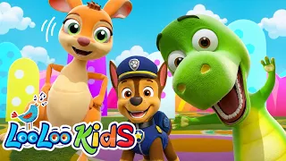 PAW Patrol 🦖 + Jump Like a Kangaroo 🦘 | Kids Songs | LooLoo Kids