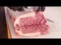 Lagu Wagyu Cutting Skills 黒毛和牛サーロインステーキが出来上がるまで-How to Cut  a Strip Loin for Steak