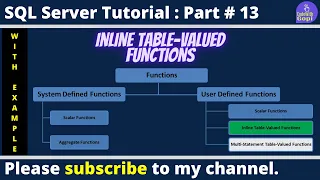 Inline Table-Valued Functions in SQL Server Learn iTVF with Examples SQL Server Tutorial