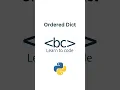 Understand how we can order dictionaries using OrderedDict in Python