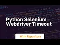 python selenium webdriver timeout
