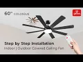 60 Indoor Ceiling Fan Colossus Step by Step Installation - Globe Electric