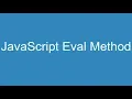 JavaScript Eval Method