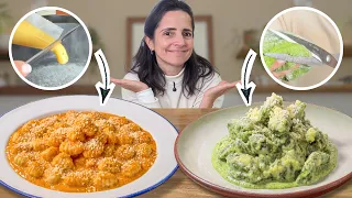 Ñoquis rápidos SIN amasar: 2 recetas heterodoxas (pasta casera fácil)