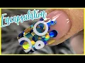Encapsulated Technique Glitter dots acrylic nail art