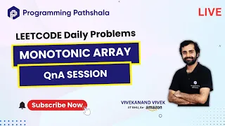 Solving Daily Leetcode Challenge Live with Vivek ex-SDE at Amazon 896 Monotonic Array