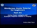Wordpress Hooks Tutorial for beginners from scratch Action hook widgets - init register widget