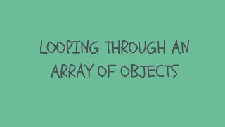 JAVASCRIPT LOOPING THROUGH AN ARRAY OF OBJECTS