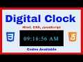 Digital Clock only in 7 Minutes with Html CSS JavaScript D CoDeS