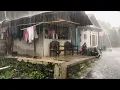 Download Lagu Super heavy rain pours down on Indonesian village | rainwater overflows onto the street | Asmr rain