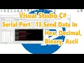 Visual Studio C Serial Communication Serial Port tutorial 13 Send Data in Hex Bin Dec Char