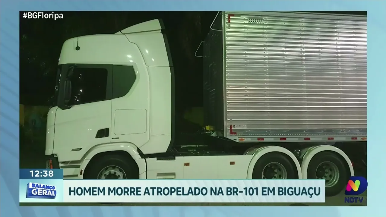 Tragédia na BR-101: homem morre atropelado em Biguaçu