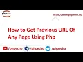 How to Get Previous Page URL Using Php How to redirect in php