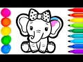 Easy Elephant Coloring for Kids How to Color a Cute Elephant - in Procreate