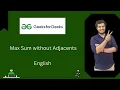 Max Sum without Adjacents GFG POTD English Explanation Live coding